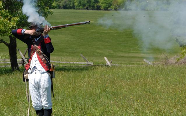 Ranger performs nusket demonstration