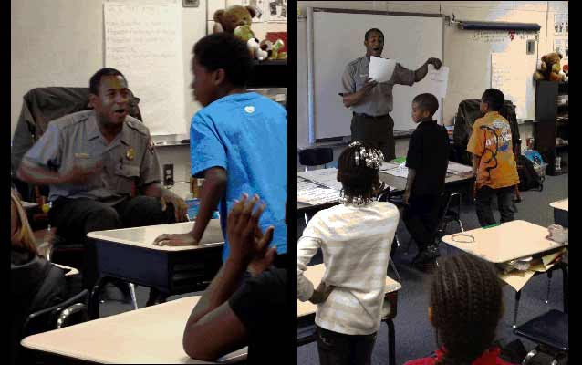 Park Ranger conducting program at Goodyear Elementary