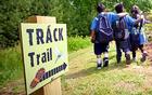 Children hiking on the Blue Ridge Parkway TRACK Trail
