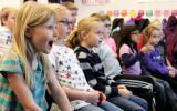 children reacting with excitement 