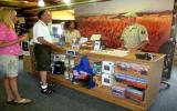 An IIC Intern answers visitor questions at the Cedar Breaks National Monument Visitor Center