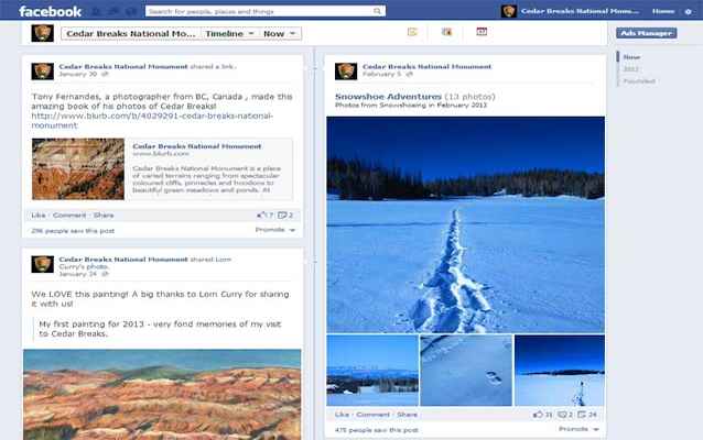 Cedar Breaks National Monument's Facebook page