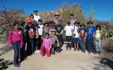 Children's Hiking Club student hikers with leaders in Saguaro National Park
