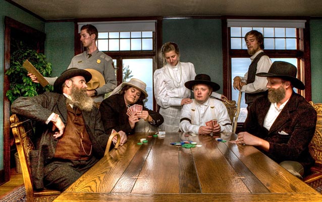 Seven individuals from Grand Canyon's past playing cards.