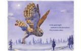 Image from new wayside exhibit of an owl about to pounce on prey