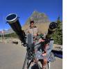 Solar telescopes set up at the Logan Pass Parking Area
