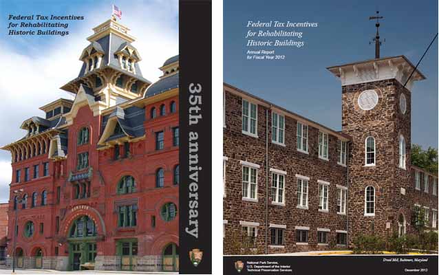 Covers of 35th Anniversary Report and 2012 Annual Report for the tax incentives program.