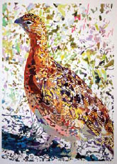 painting of a small brown bird