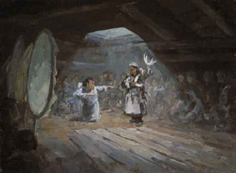 painting of two women dancing