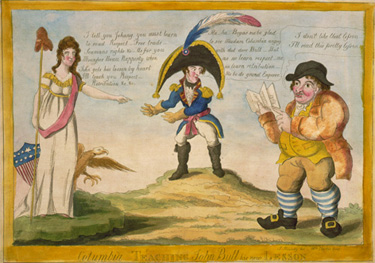 Columbia teaching Napoleon and John Bull a lesson Columbia teaching Napoleon and John Bull a lesson