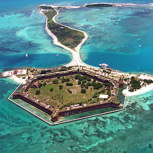 Fort Jefferson surrounded by ocean