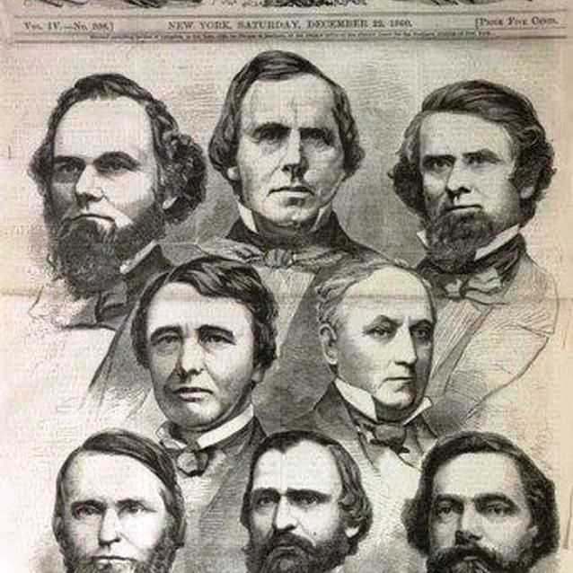 Cover of December 1860 issue of Harper's Weekly showing South Carolina Congressional delegation.