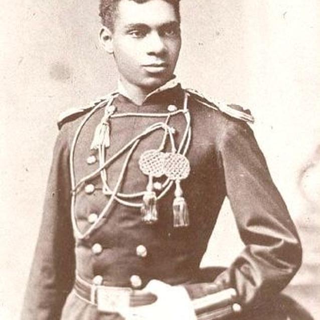 Photo of 2nd Lieutenant Flipper in full dress uniform of the United States Cavalry.