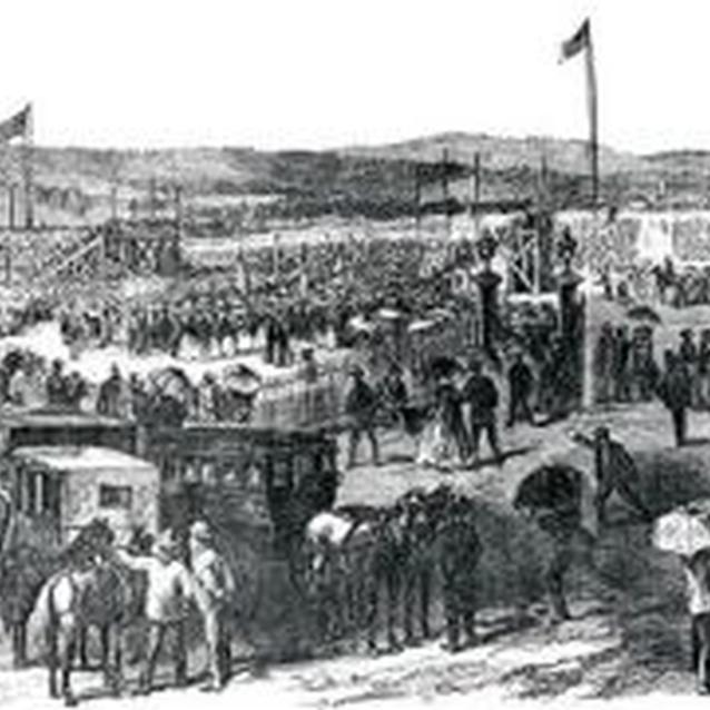 Lithograph of the dedication of the Antietam National Cemetery on September 17, 1867.