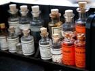 Modern photograph of Civil War medicine bottles