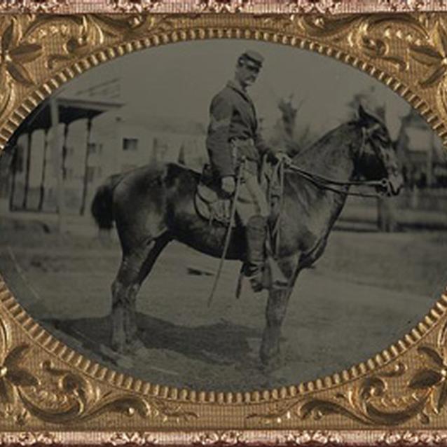 Photograph of a soldier on his horse