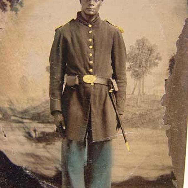 Photograph of unidentified African American soldier