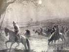 Sketch of Confederate General Jackson's men crossing over into Maryland