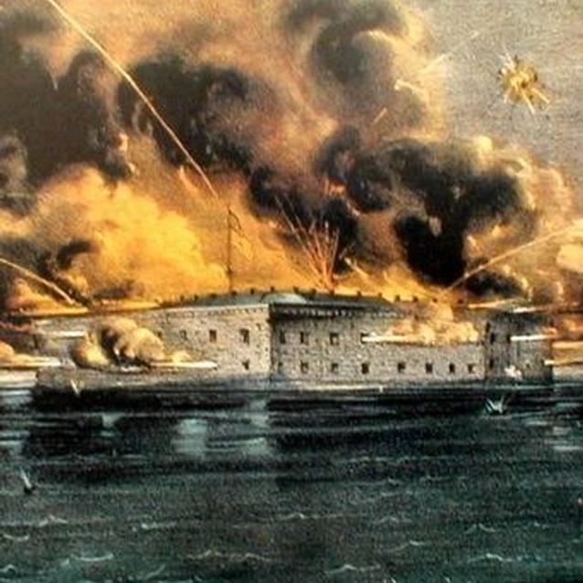 Engraving of the bombardment of Fort Sumter