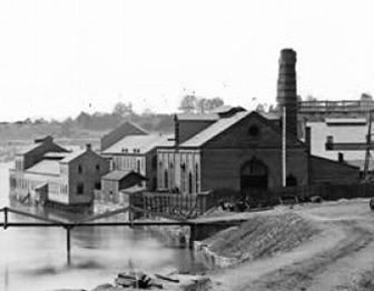 Wartime photograph of Tredegar Ironworks in Richmond, Va.