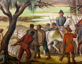 Painting of Battle of New Orleans highlighting people of color
