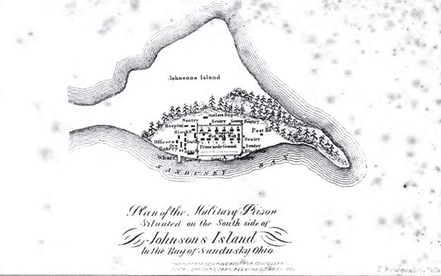 Map of military prison on Johnson's Island