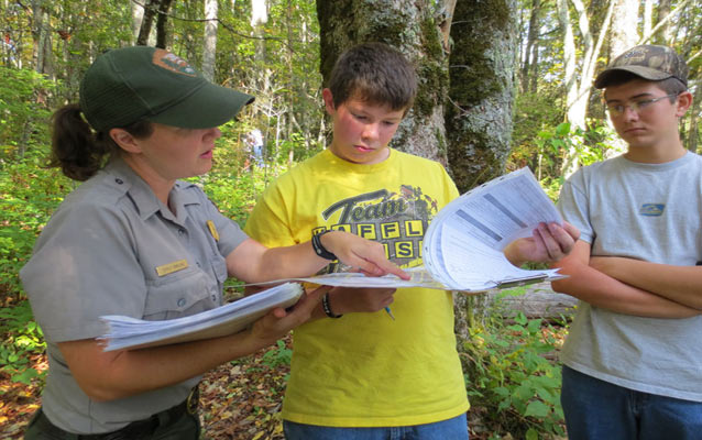 ranger with high school students