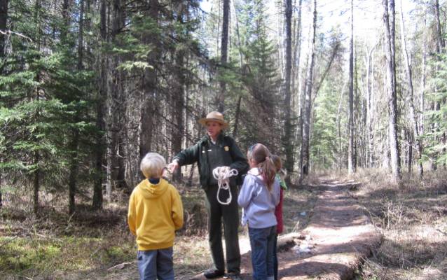 First graders on a field trip in Glacier