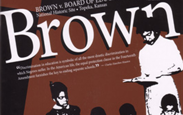 Image of the cover of the Brown teaching kit with a child reading to a teacher.