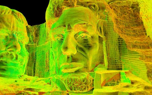 A view of Abraham Lincoln created with digital scan data.