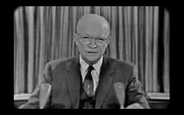 President Eisenhower delivering his televised Farewell Address, Jan. 17, 1961.