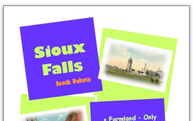 Top portion of prop used during activity on Ellis Island; Sioux Falls, SD advertisement
