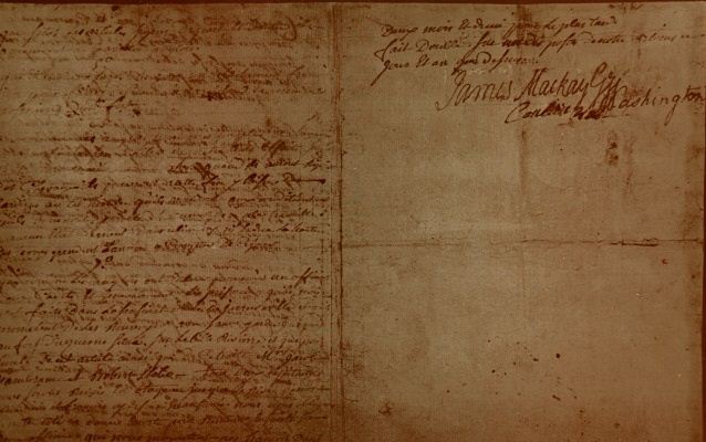 Fort Necessity surrender document with George Washington's signature
