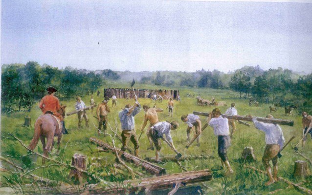 Illustration of Washington building Fort Necessity