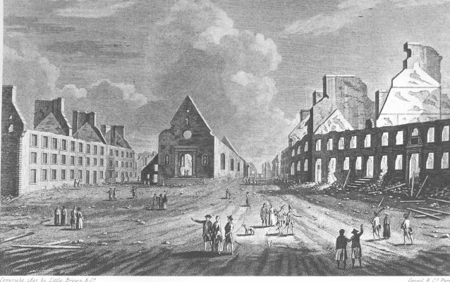 Bombed building in Quebec, 1759