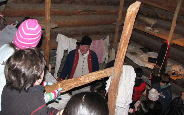 Student's explore soldiers winter quarters.