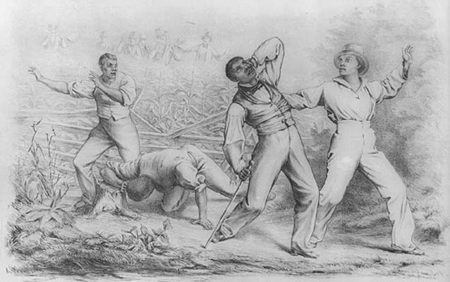 Lithograph entitled “Effects of the Fugitive Slave Law”, published in 1850.