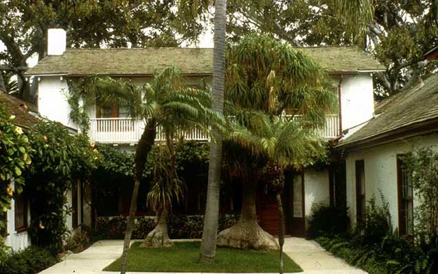 Rancho Los Alamitos, view from rear patio