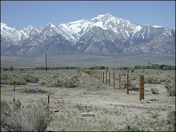Manzanar Relocation Center, with Mount Williamson in the background