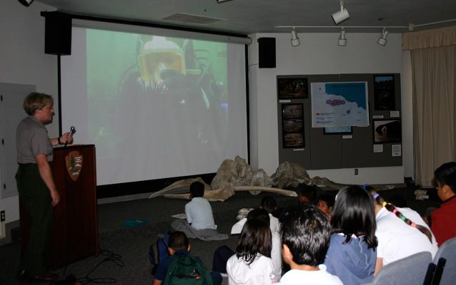 Ranger with kids during education program.