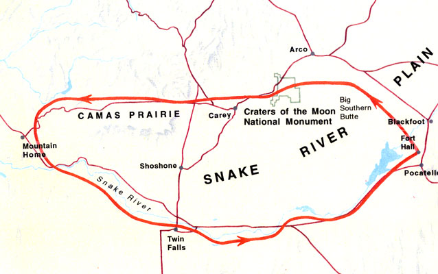 map of Shoshone migration route