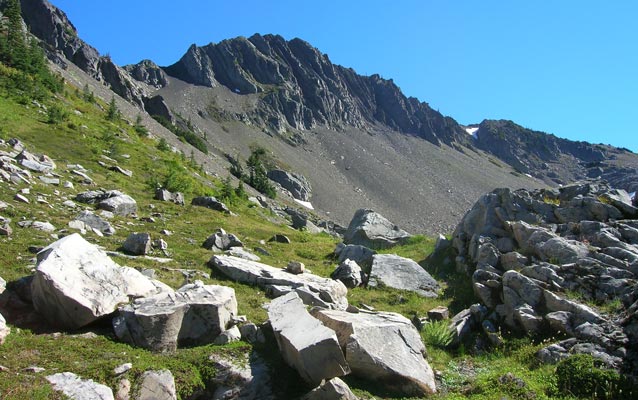 A view from Heather Lake.