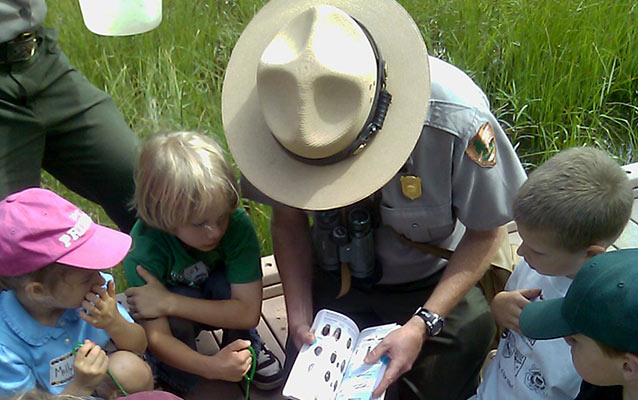 Ranger teaching children