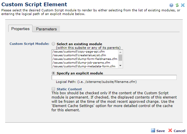 Custom Script Element
