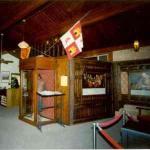 Interior of the visitor center looking west