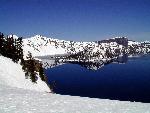 Sinnott and Wizard Island in Winter