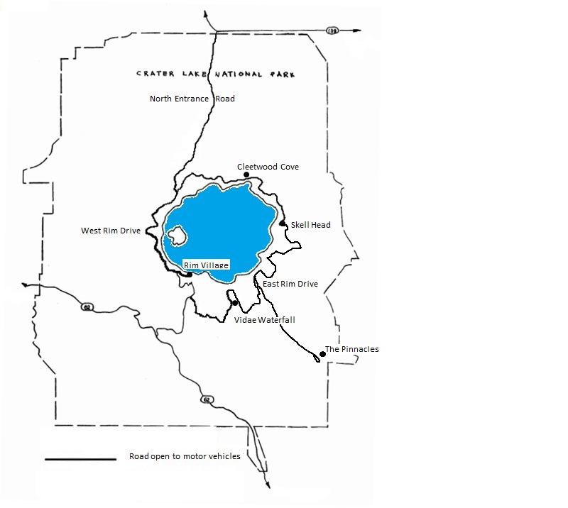 All of the roads within Crater Lake National Park are open.