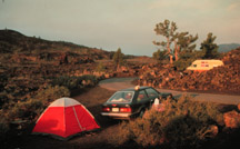 car camping at Lava Flow Campground