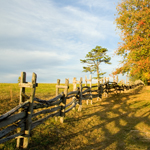 Shadows and fall color at the historic Hensley Settlement