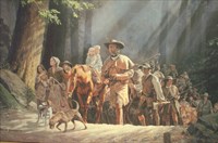 Daniel Boone and pioneers coming through Cumberland Gap